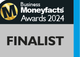 Award badge for finalists at the Business Moneyfacts Awards 2024