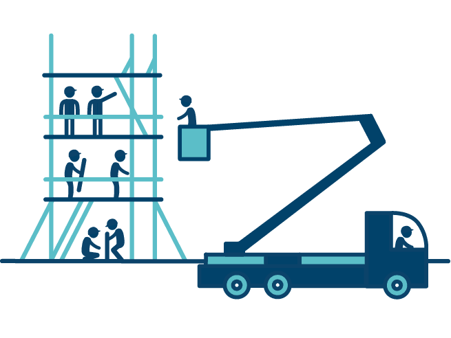 Illustration of a crane delivering goods representing tailored funding solutions that can come at various levels